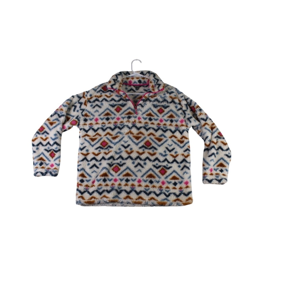 Eddie Bauer Sherpa Fleece Jacket Womens Medium Multicolor Southwestern Print